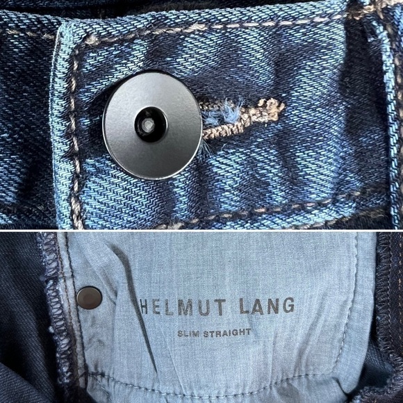 Helmut Lang Jeans Slim Straight Women’s Size 24 Dark Wash Blue Denim EUC - Picture 3 of 10